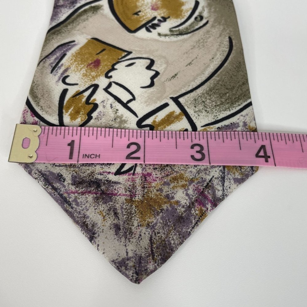 Vintage BEATLES Necktie PENNY LANE Apple Corp. Silk LIMITED EDITION Beige Purple - Picture 5 of 7